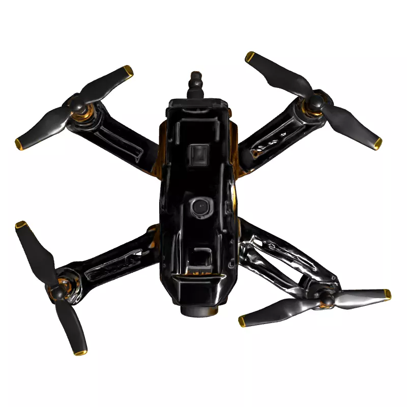 Modern Surveillance Drone Quadcopter 3D Model Low-poly 3D model_8