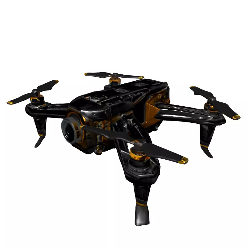 Modern Surveillance Drone Quadcopter 3D Model Low-poly 3D model_2