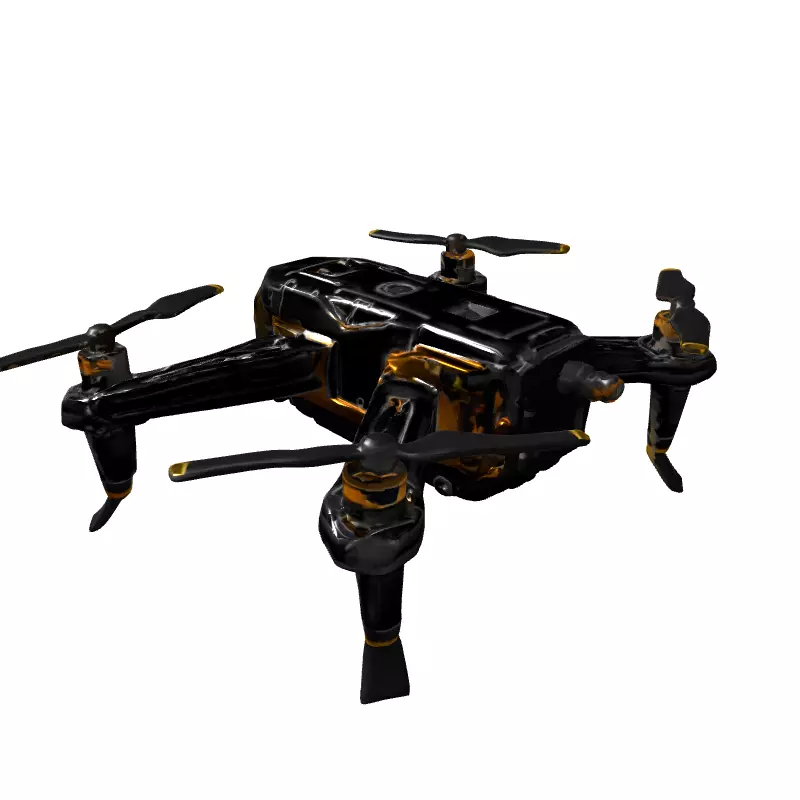 Modern Surveillance Drone Quadcopter 3D Model Low-poly 3D model_5