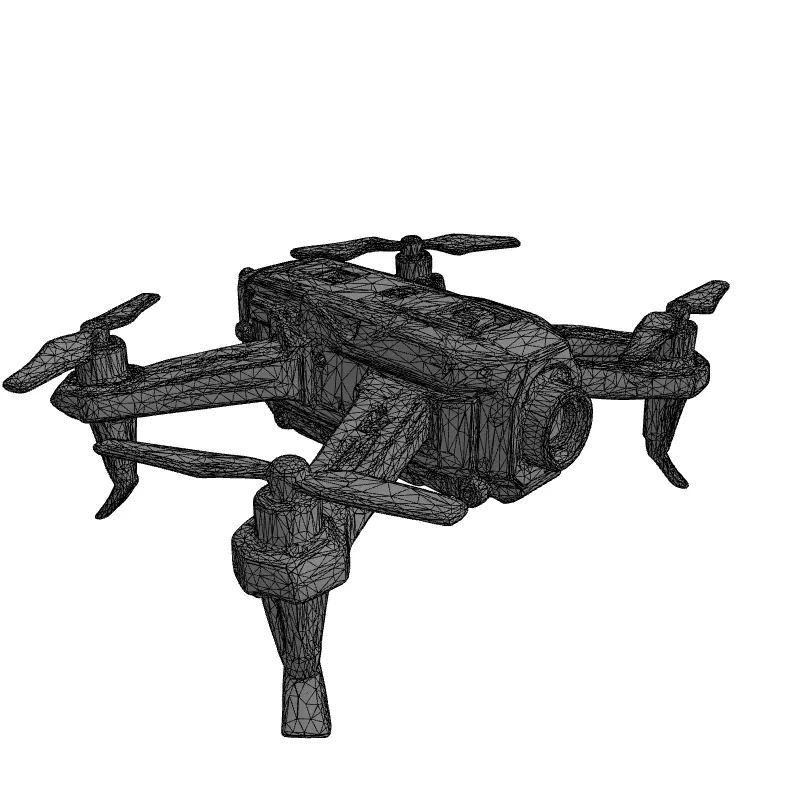 Modern Surveillance Drone Quadcopter 3D Model Low-poly 3D model_1