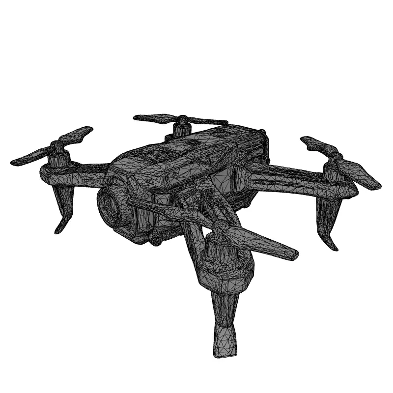 Modern Surveillance Drone Quadcopter 3D Model Low-poly 3D model_9