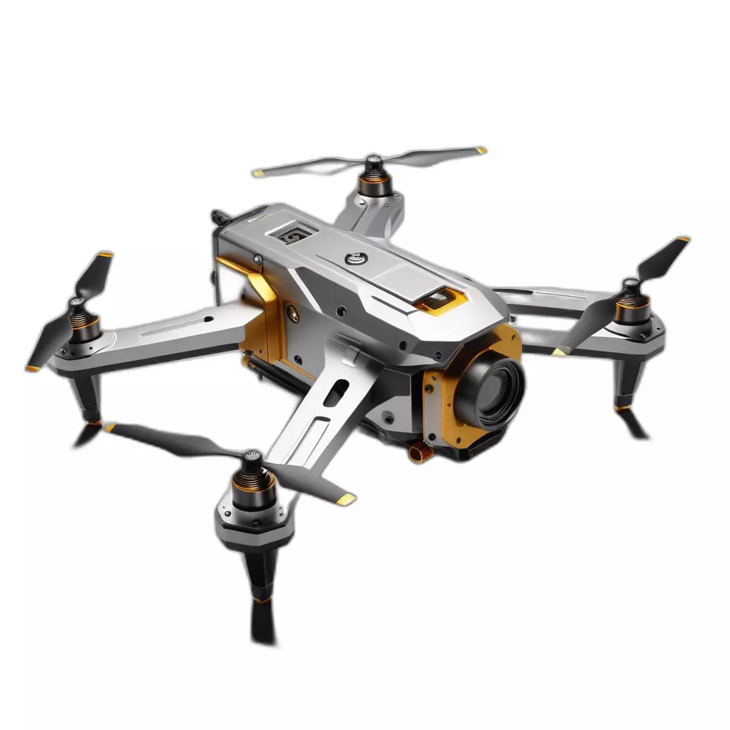 Modern Surveillance Drone Quadcopter 3D Model Low-poly 3D model_0