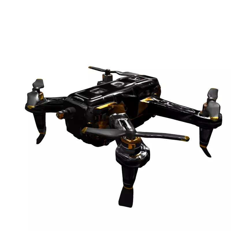 Modern Surveillance Drone Quadcopter 3D Model Low-poly 3D model_6