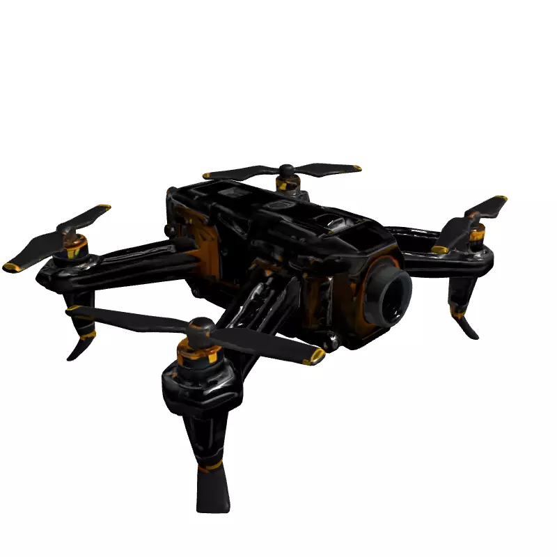 Modern Surveillance Drone Quadcopter 3D Model Low-poly 3D model_3