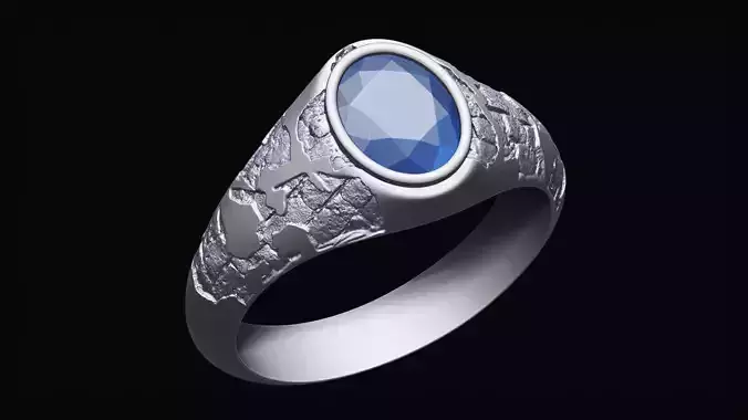 Organic stone rock ring 3D print model
