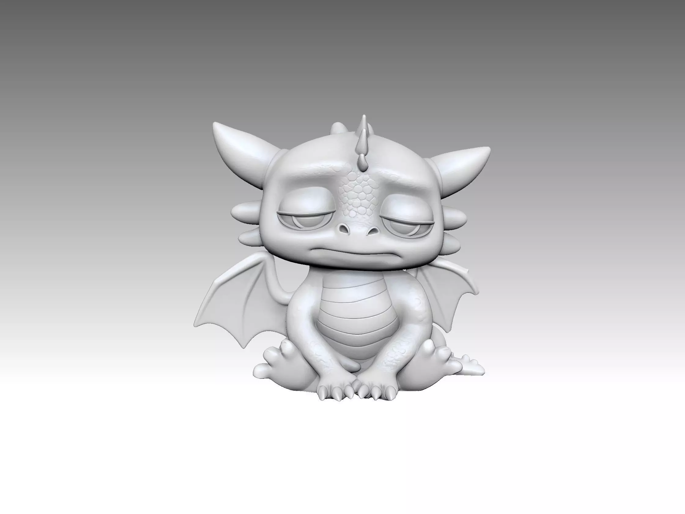 Sad Dragon 3D print model_2