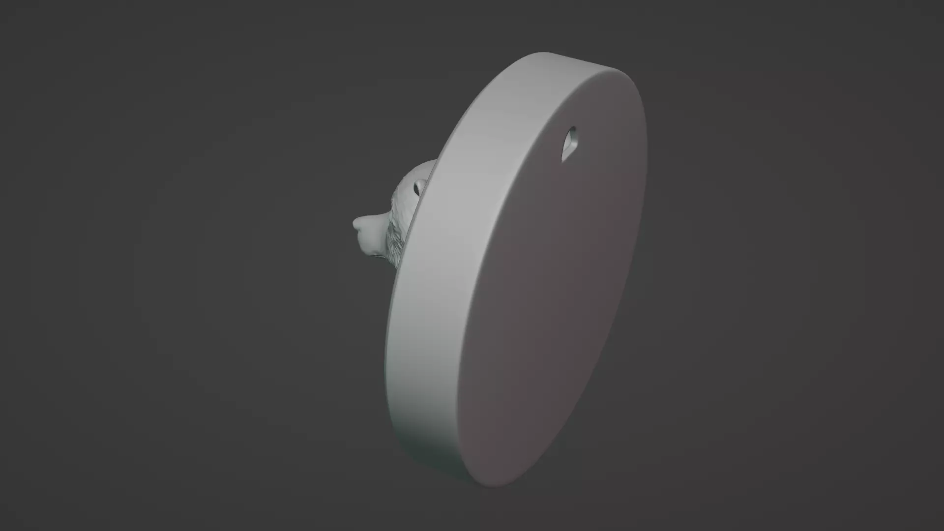 Wolf Face Relief Sculpture  Mid High Poly 3D Model 3D model_3