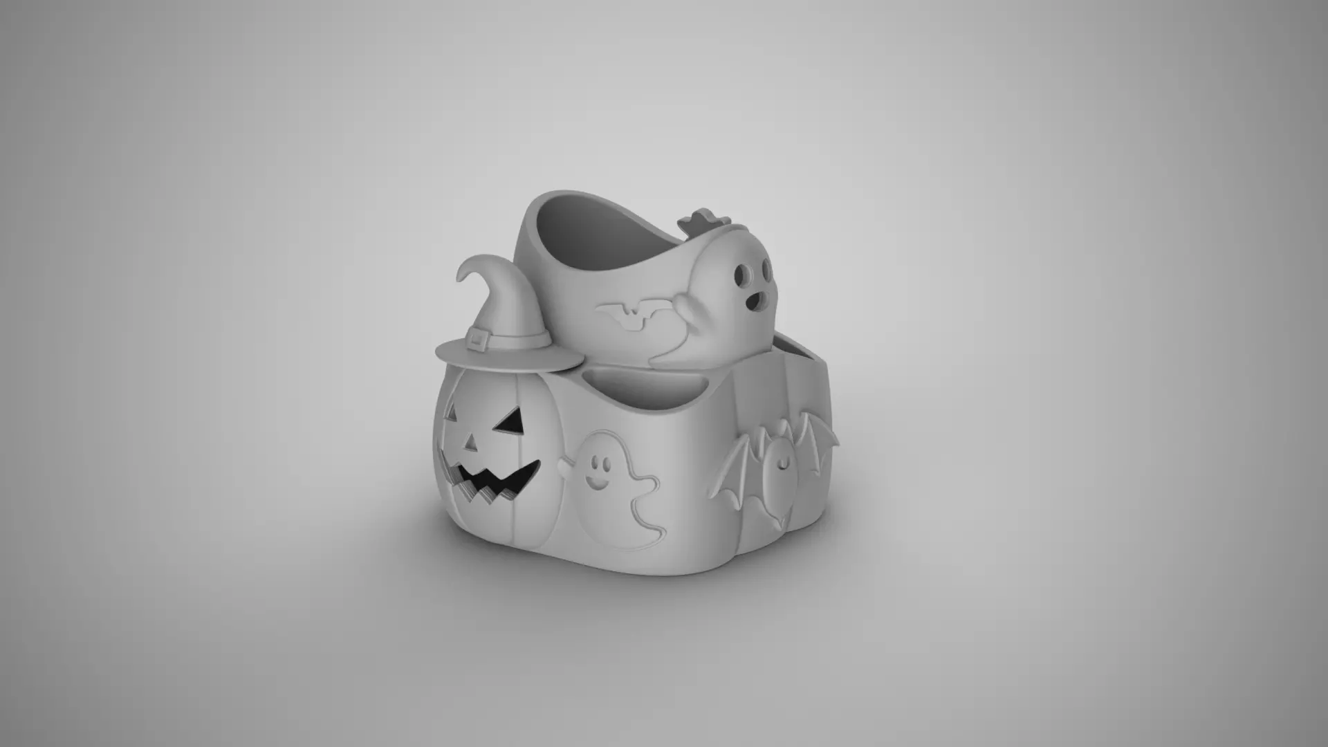 Pumpkin Halloween Pen Holder 3D print model_2