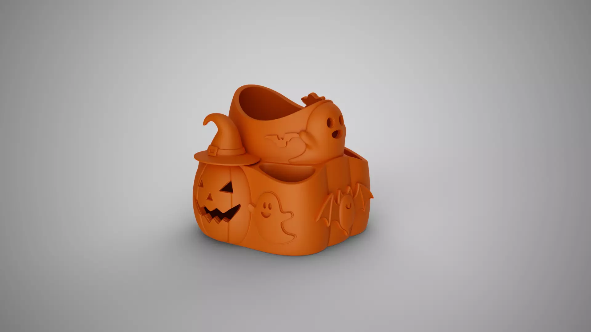 Pumpkin Halloween Pen Holder 3D print model_0