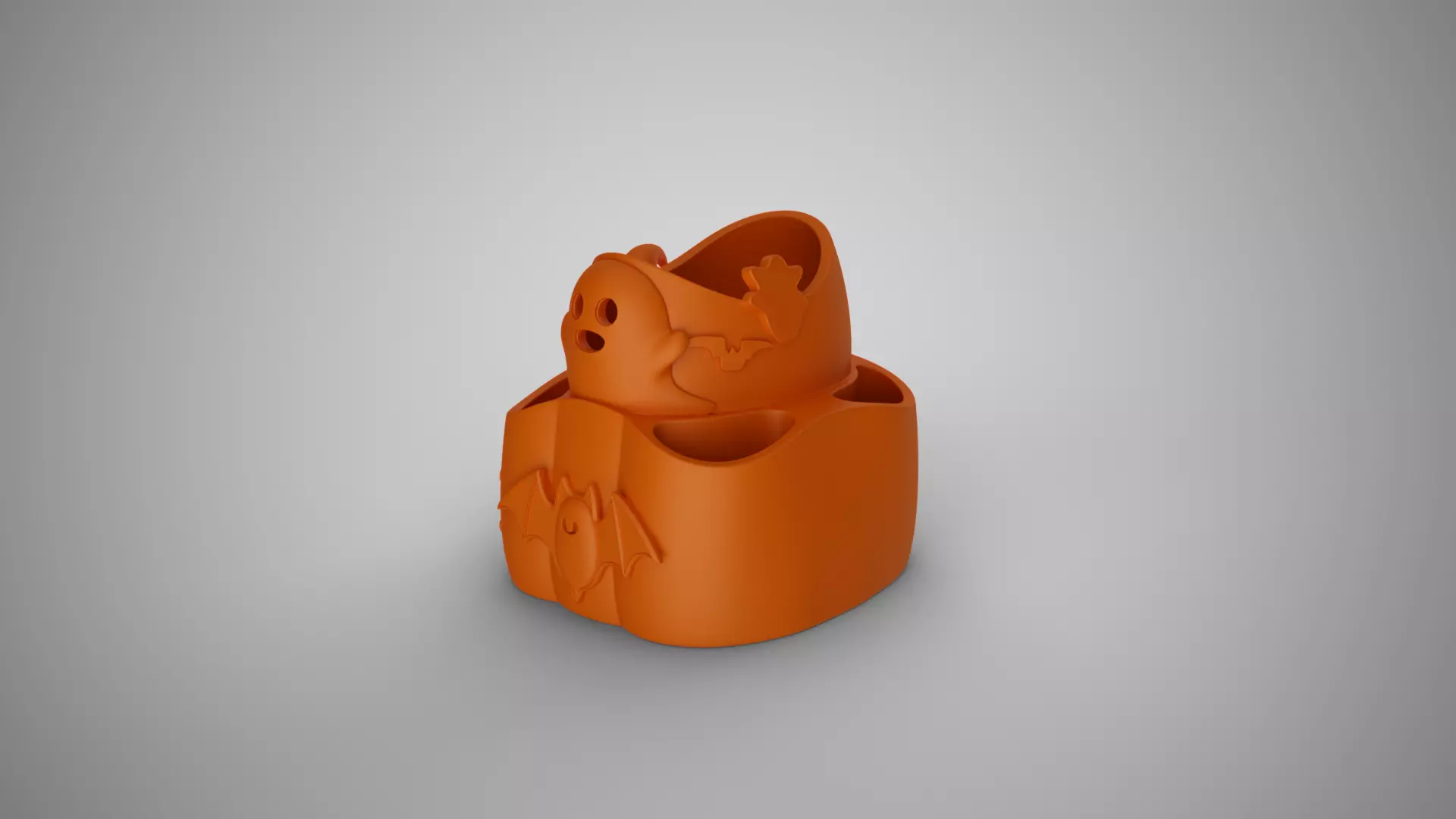 Pumpkin Halloween Pen Holder 3D print model_9
