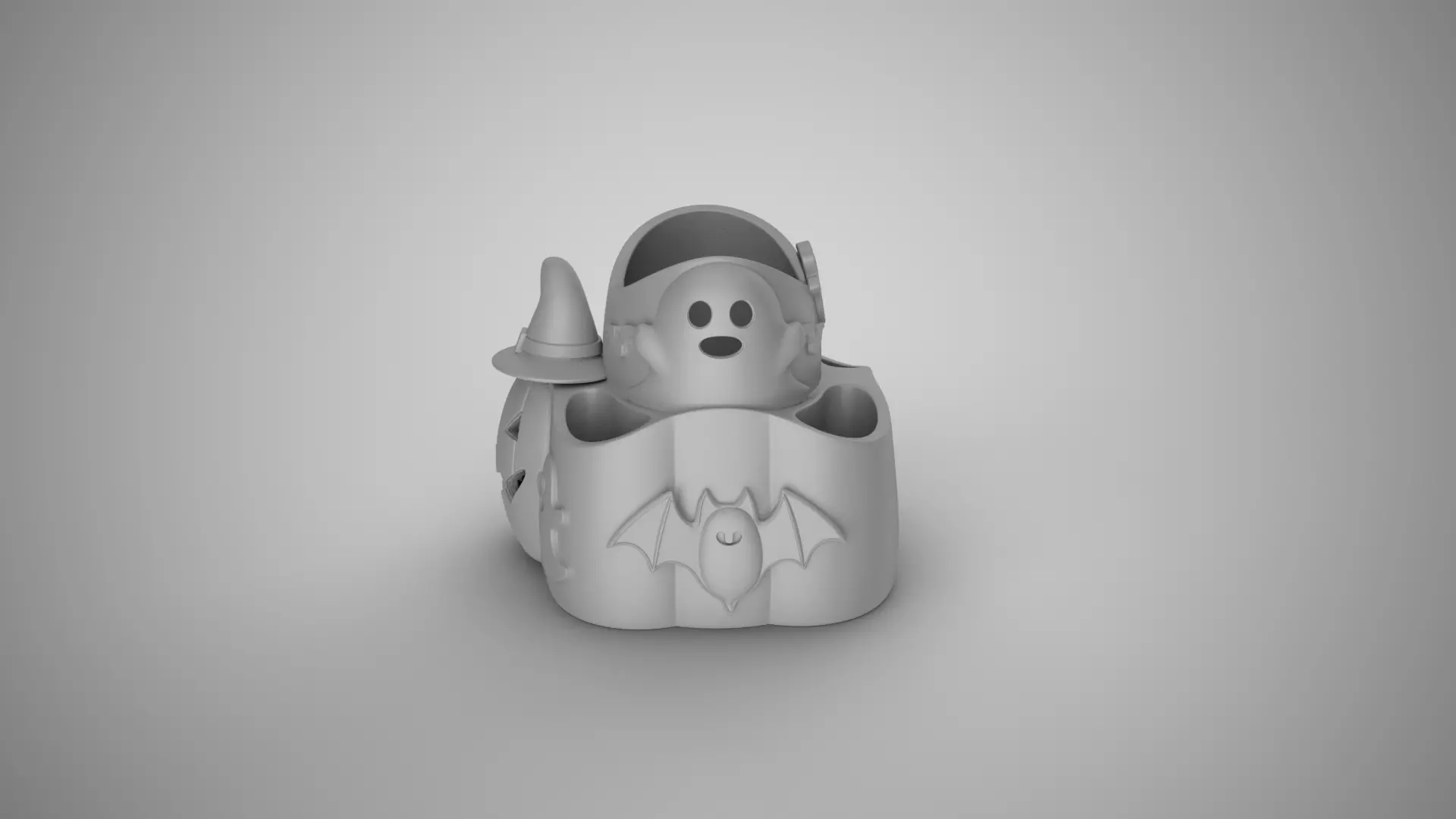 Pumpkin Halloween Pen Holder 3D print model_1