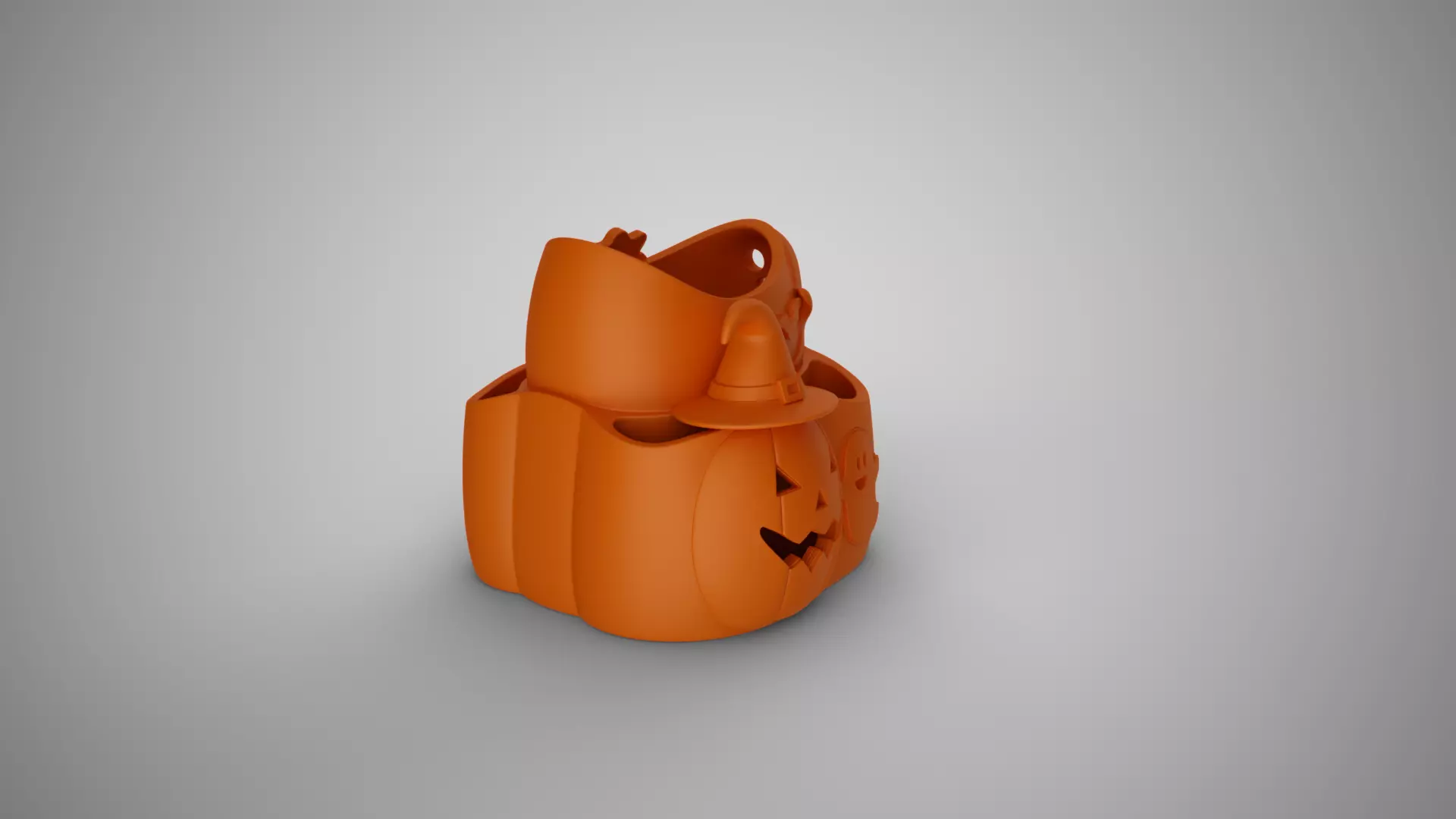 Pumpkin Halloween Pen Holder 3D print model_5