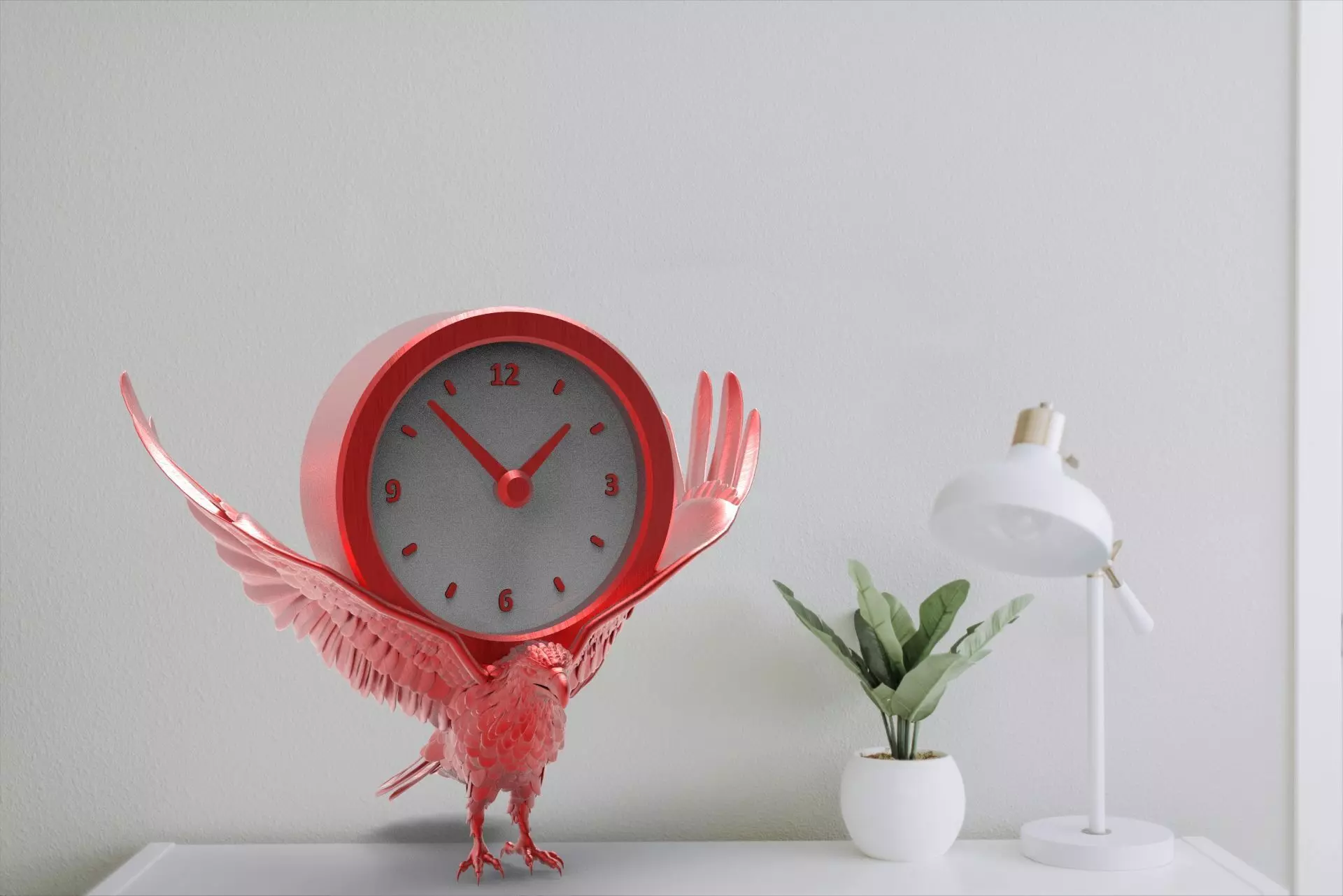 Eagle desk clock 3D print model_3