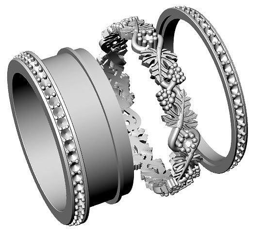 Grapes Ring  3D print model_5
