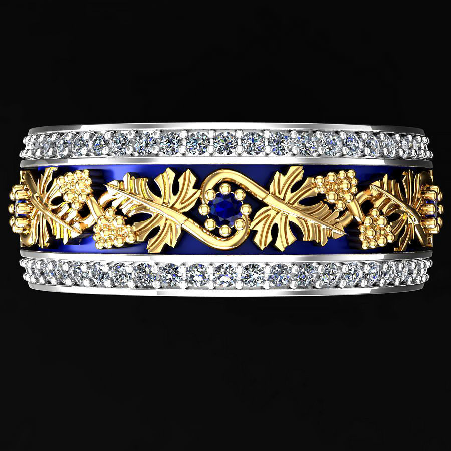 Grapes Ring  3D print model_8