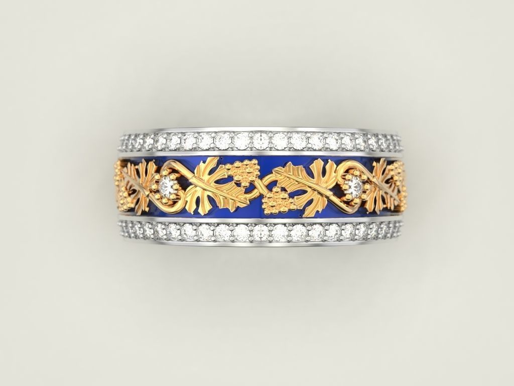 Grapes Ring  3D print model_2