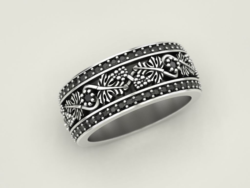 Grapes Ring  3D print model_3