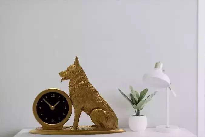 Dog desk clock