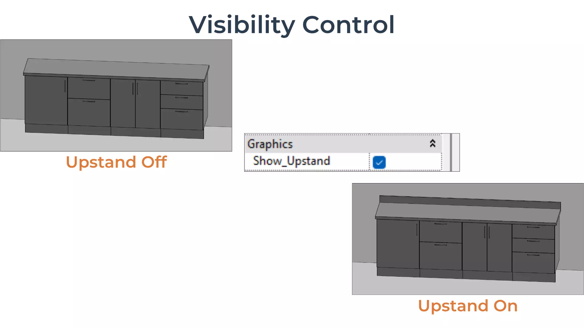 WORKTOP STRAIGHT Revit Family UK Parametric 3D model_3
