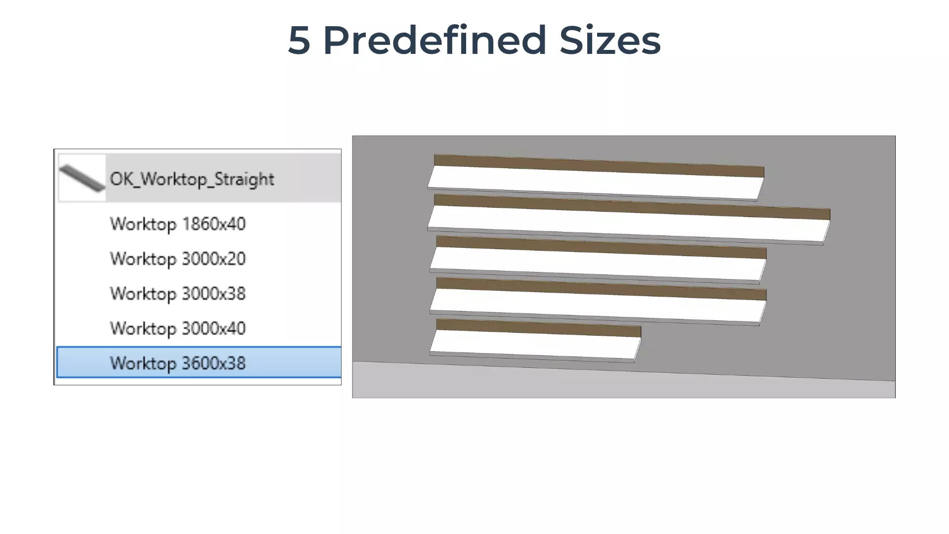 WORKTOP STRAIGHT Revit Family UK Parametric 3D model_1