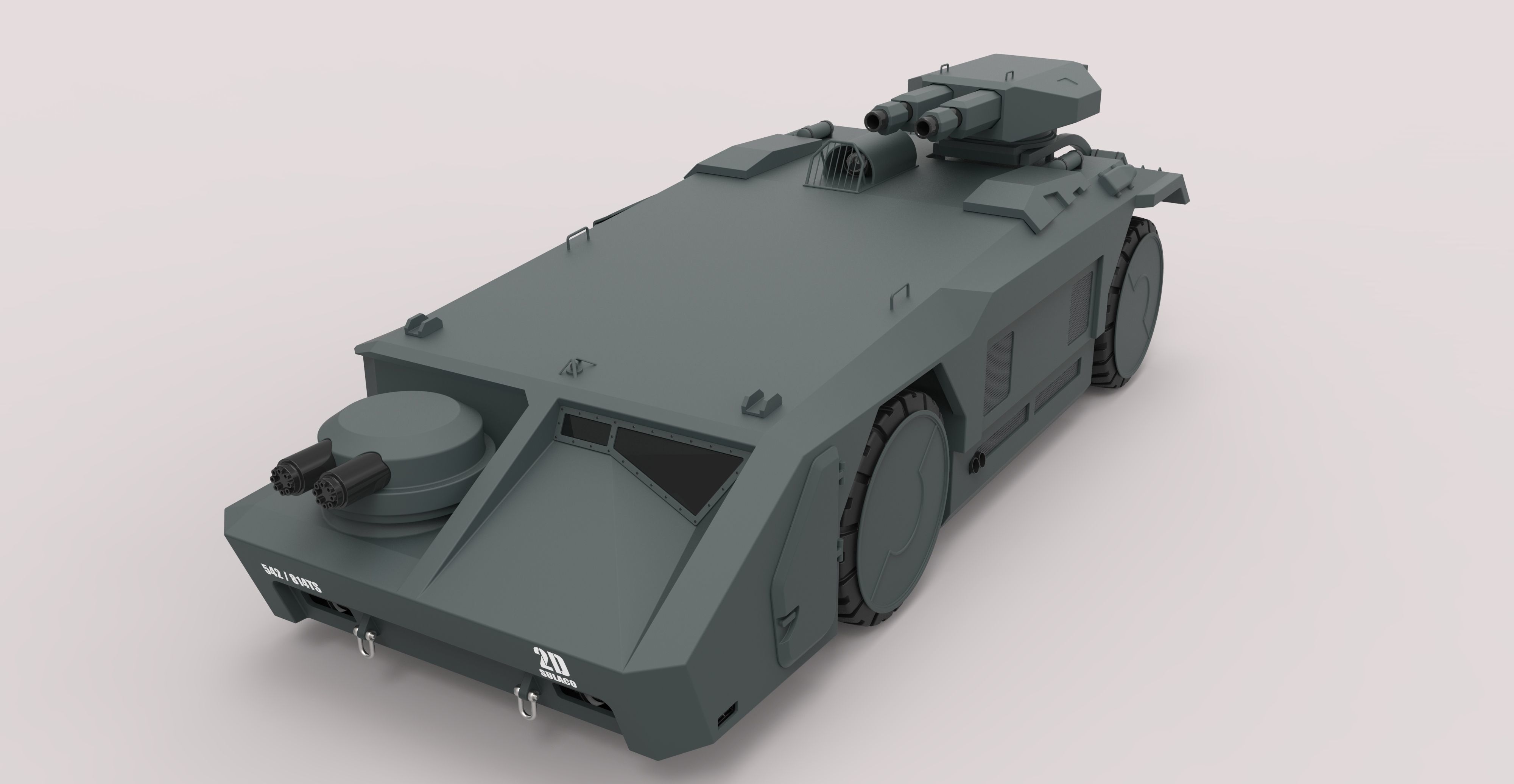 Armored personnel carrier M577 from the movie Aliens 3D model_4