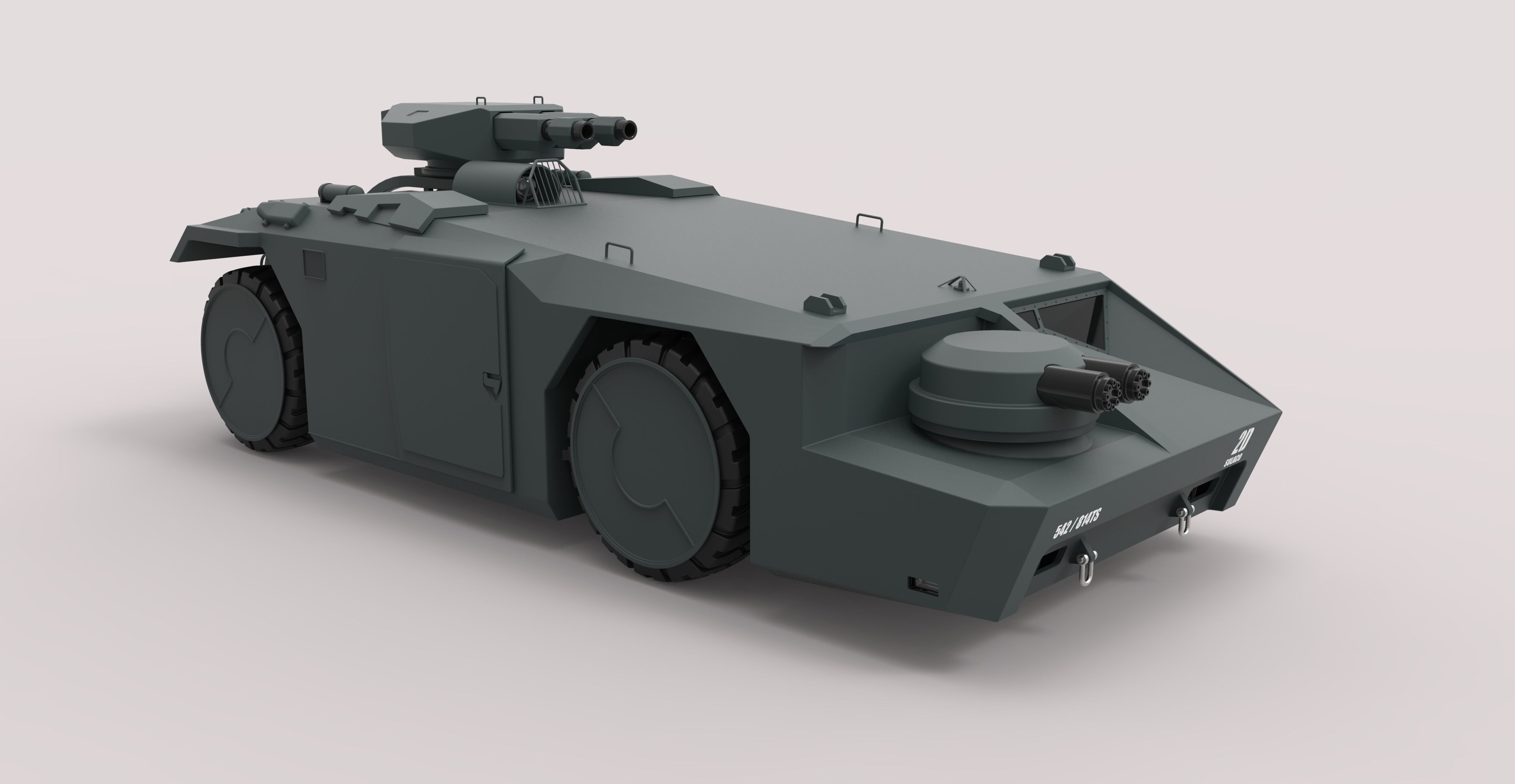 Armored personnel carrier M577 from the movie Aliens 3D model_9