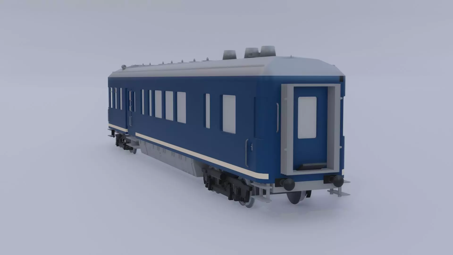Dutch vintage dining car 3D model_3