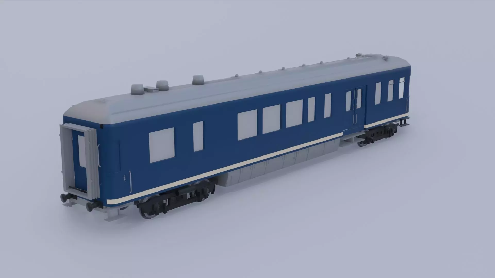 Dutch vintage dining car 3D model_2
