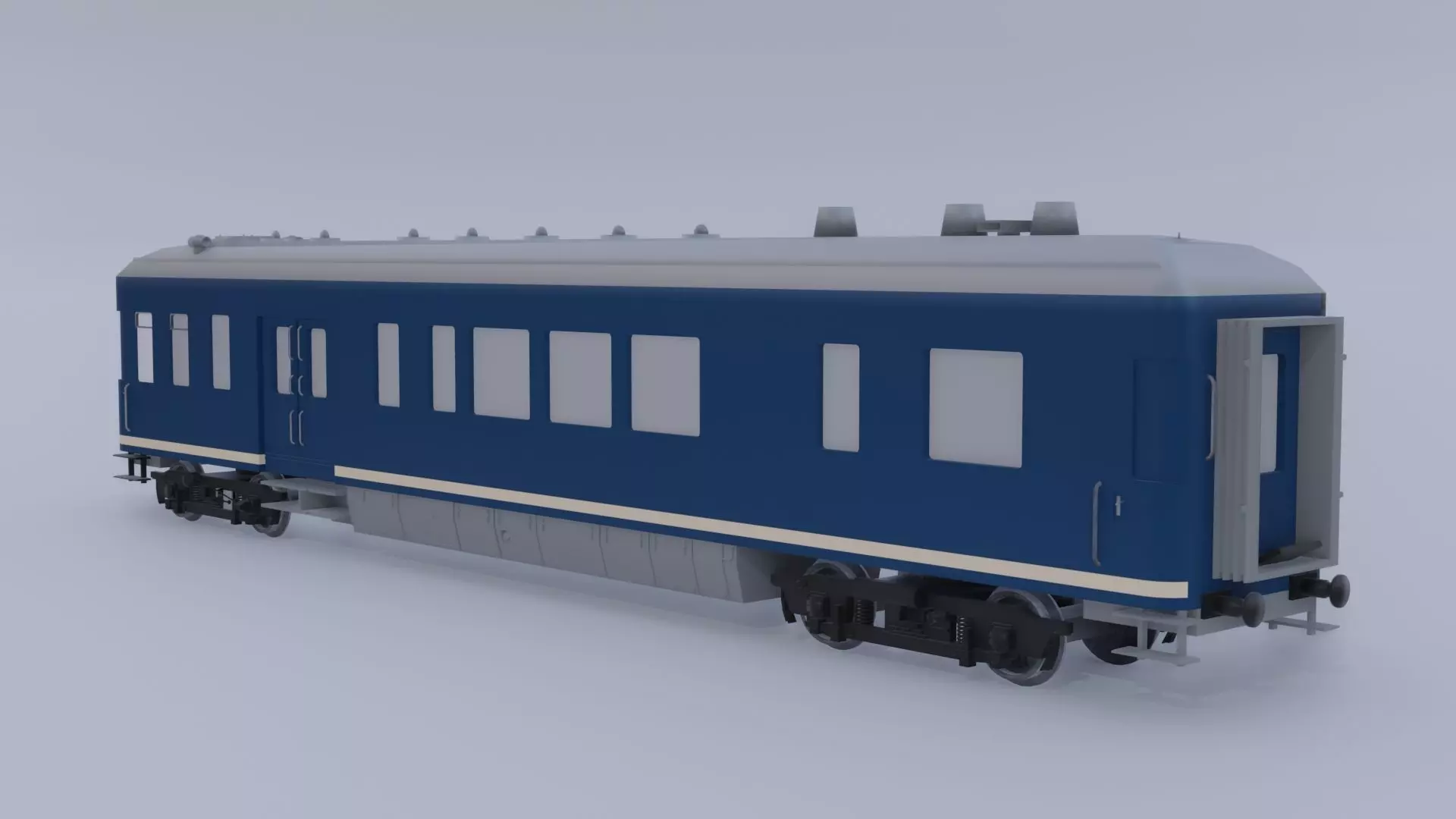 Dutch vintage dining car 3D model_4