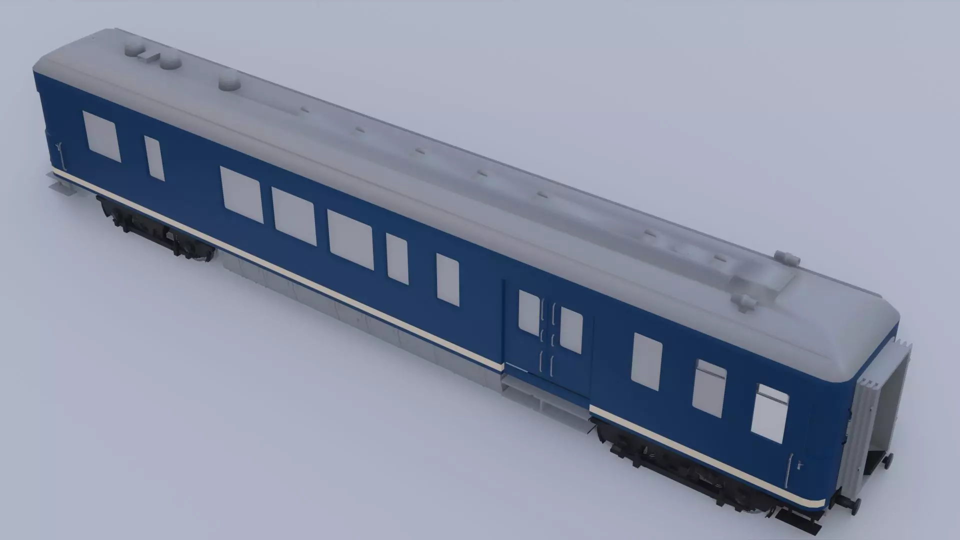 Dutch vintage dining car 3D model_7