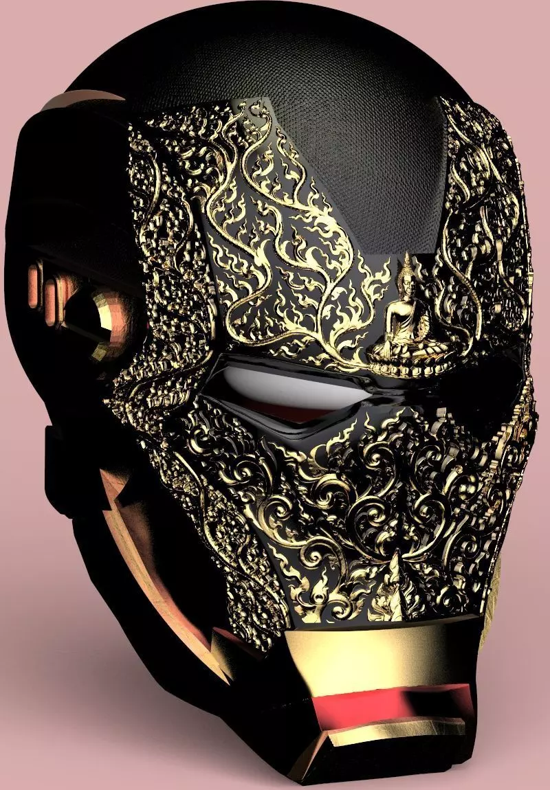 Thai Ornamental Cyber Helmet 3D Model for CNC and 3D Printing 3D print model