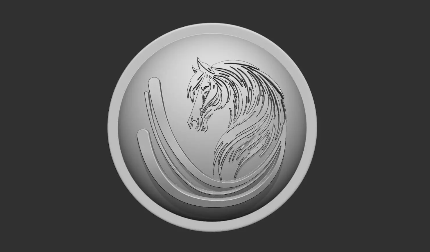 Horse Head Button 3D Printable Model 3D print model_1