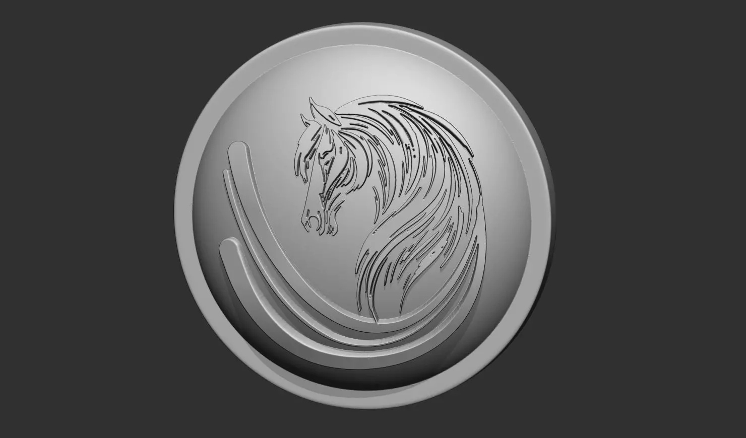 Horse Head Button 3D Printable Model 3D print model_0