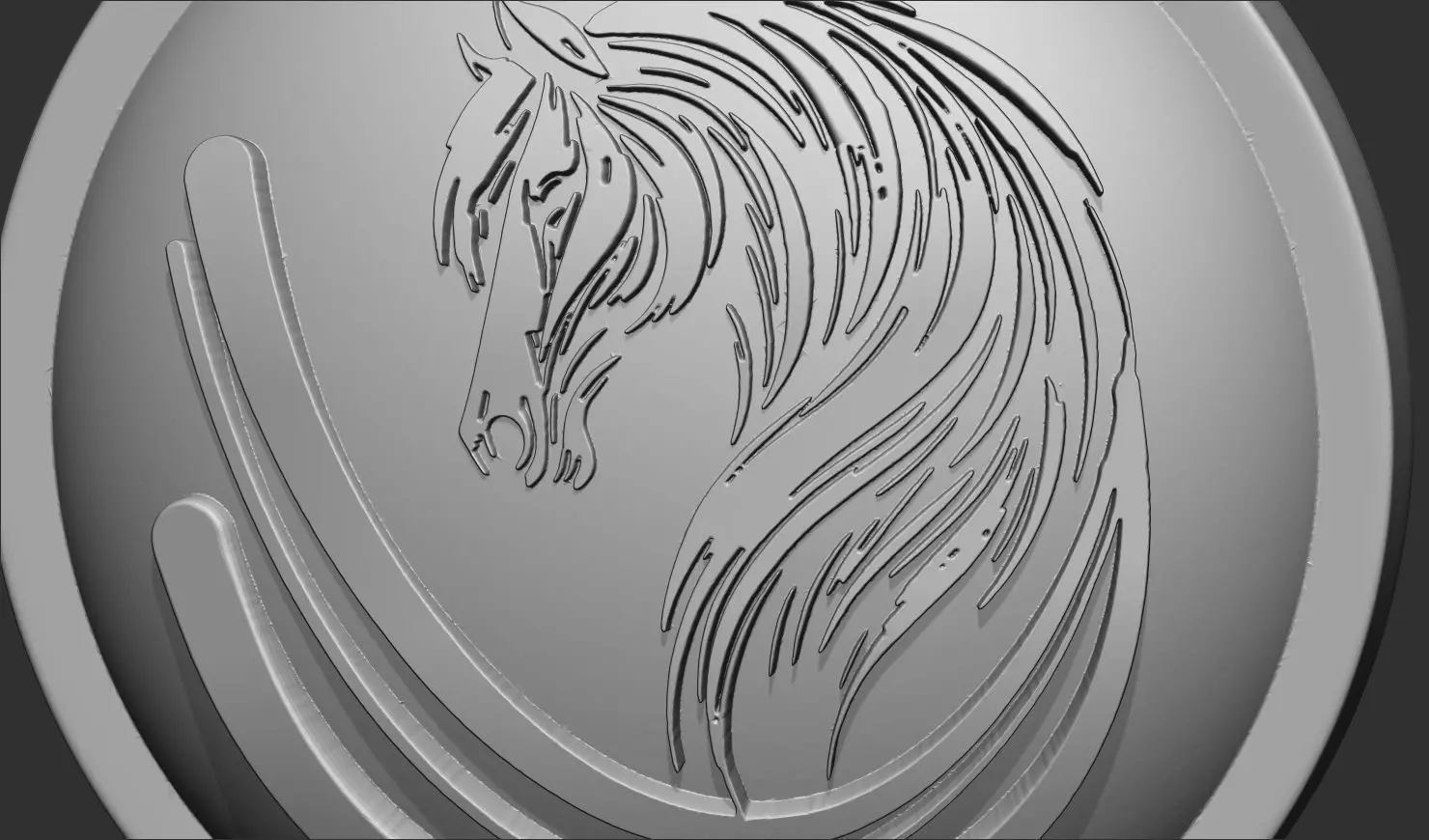 Horse Head Button 3D Printable Model 3D print model_3