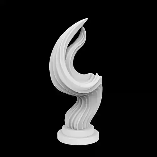 Modern Abstract Wave Sculpture 3D Printable Model