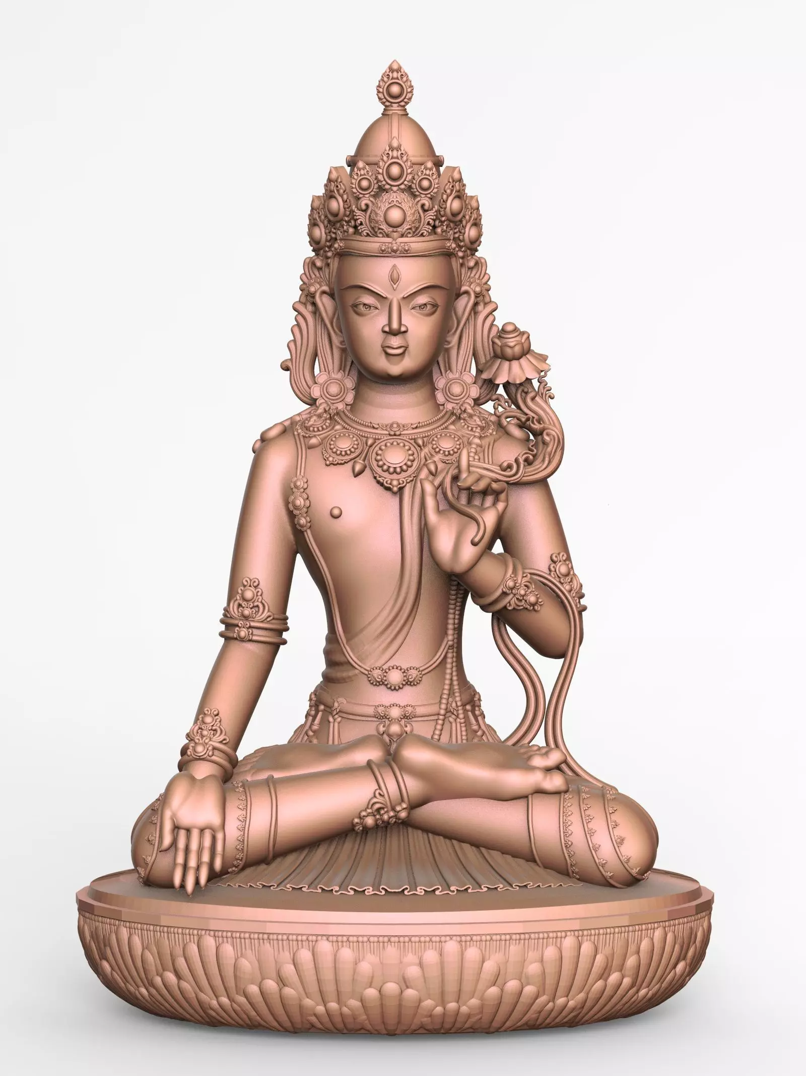 Bodhisattva 3D Model Spiritual Sculpture for CNC and 3D Printing Free 3D print model_1