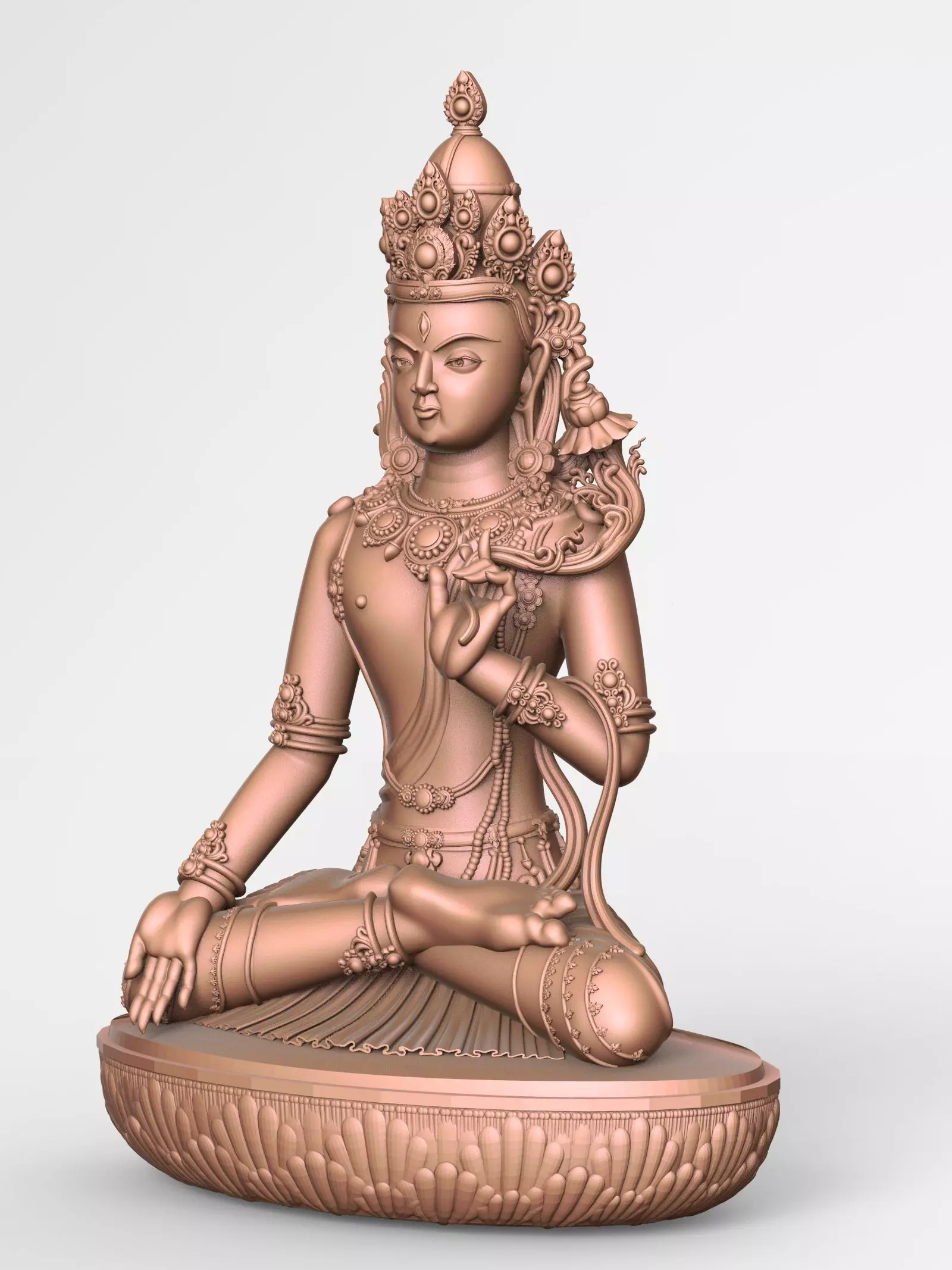 Bodhisattva 3D Model Spiritual Sculpture for CNC and 3D Printing Free 3D print model_4