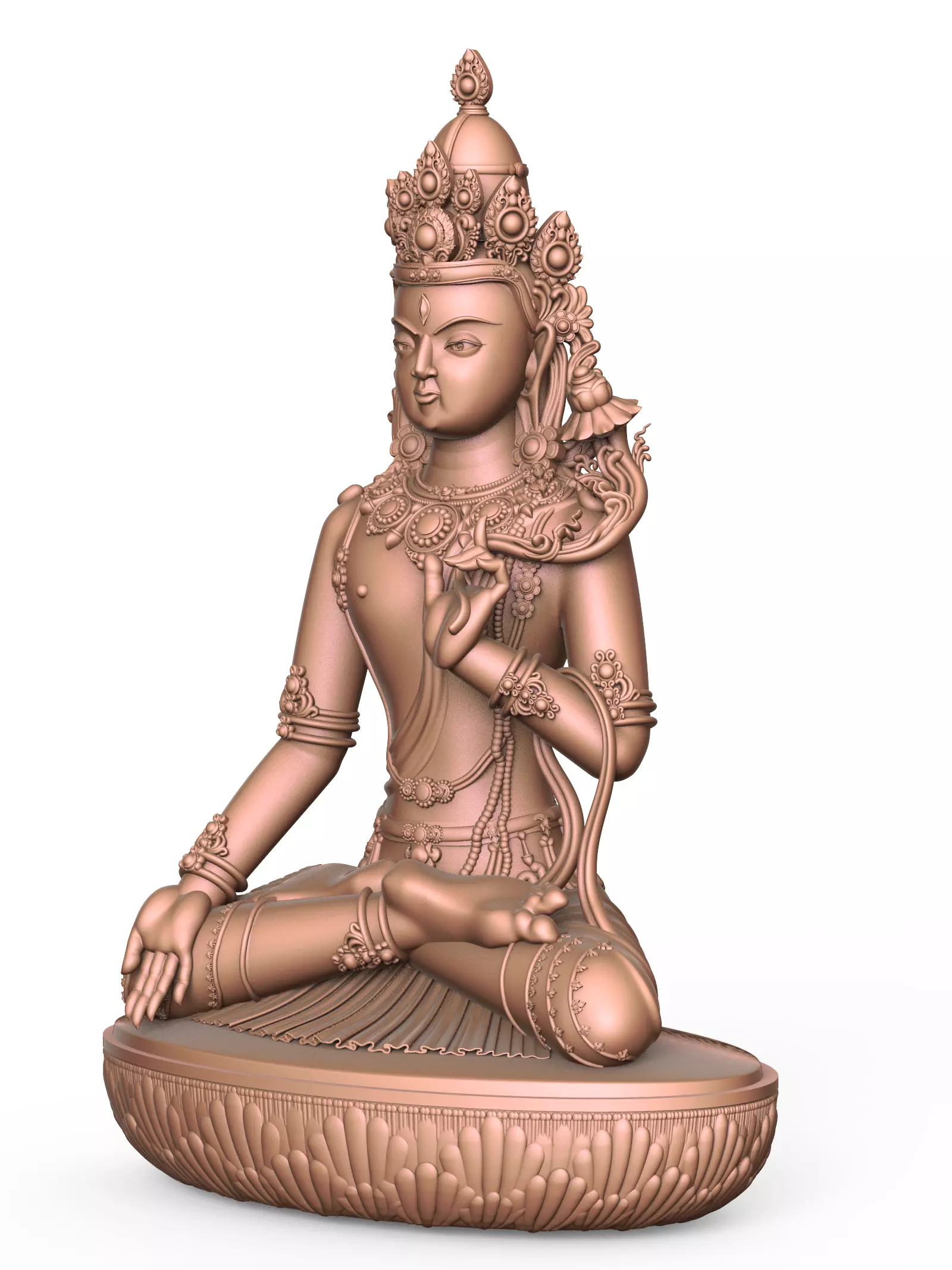 Bodhisattva 3D Model Spiritual Sculpture for CNC and 3D Printing Free 3D print model_7