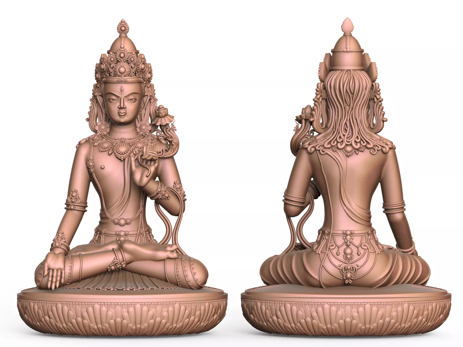 Bodhisattva 3D Model Spiritual Sculpture for CNC and 3D Printing Free 3D print model_0