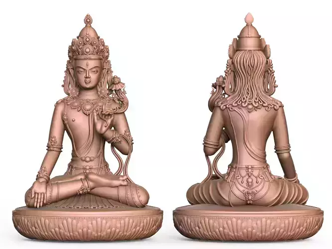Bodhisattva 3D Model Spiritual Sculpture for CNC and 3D Printing