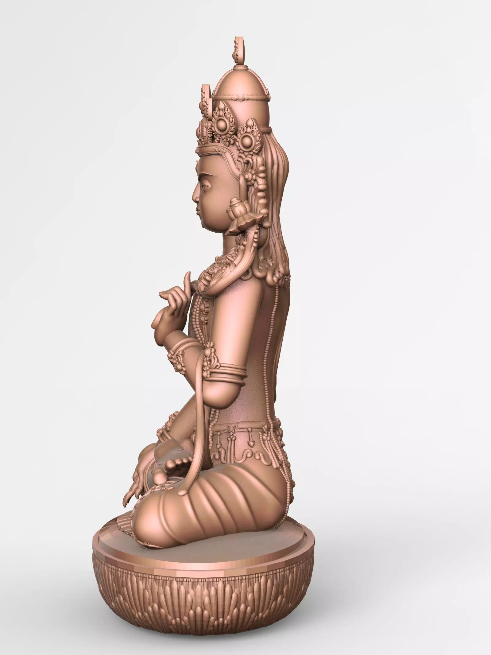 Bodhisattva 3D Model Spiritual Sculpture for CNC and 3D Printing Free 3D print model_3