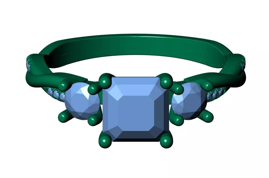 Solitaire ring 3D print model_10