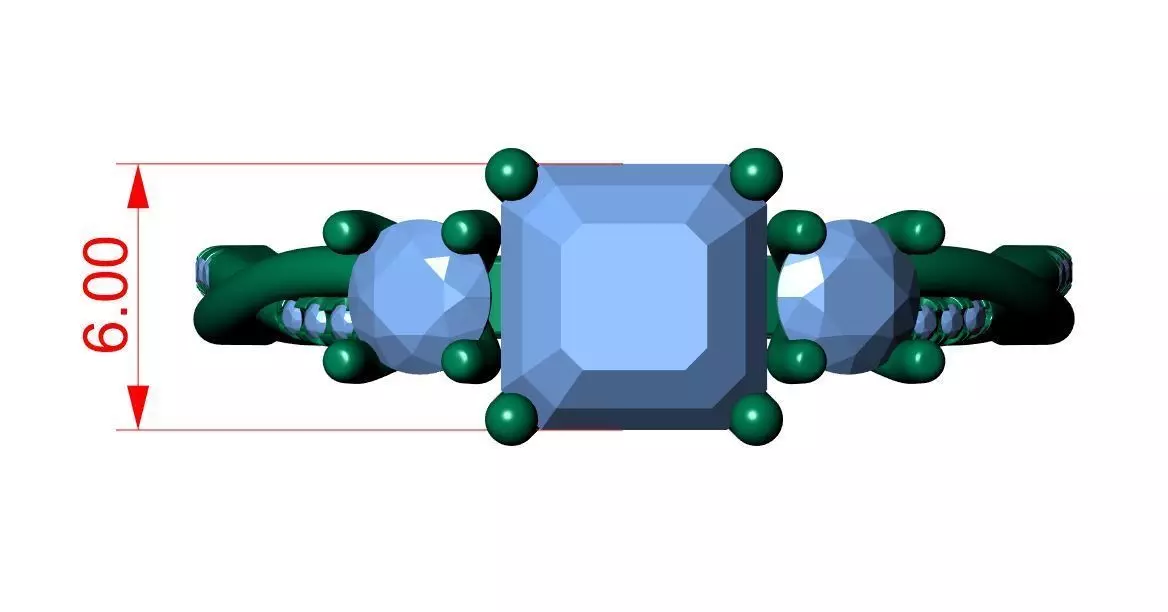 Solitaire ring 3D print model_9