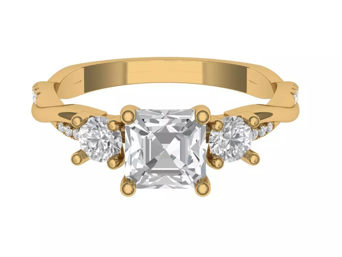 Solitaire ring 3D print model_0