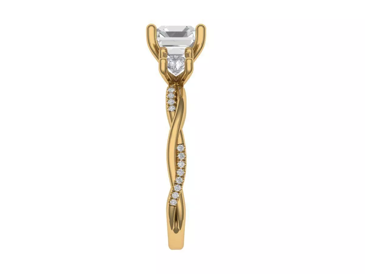 Solitaire ring 3D print model_2