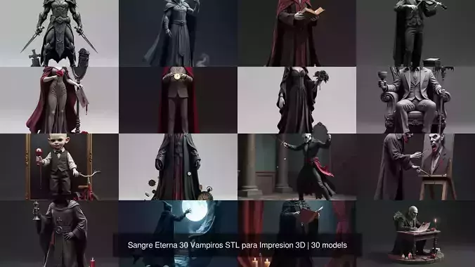 Sangre Eterna 30 Vampiros STL para Impresion 3D