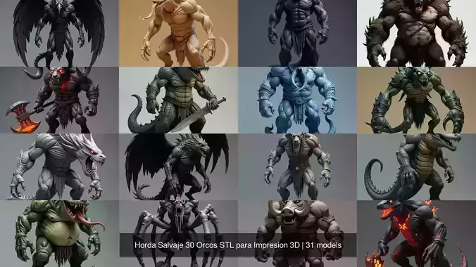 Horda Salvaje 30 Orcos STL para Impresion 3D