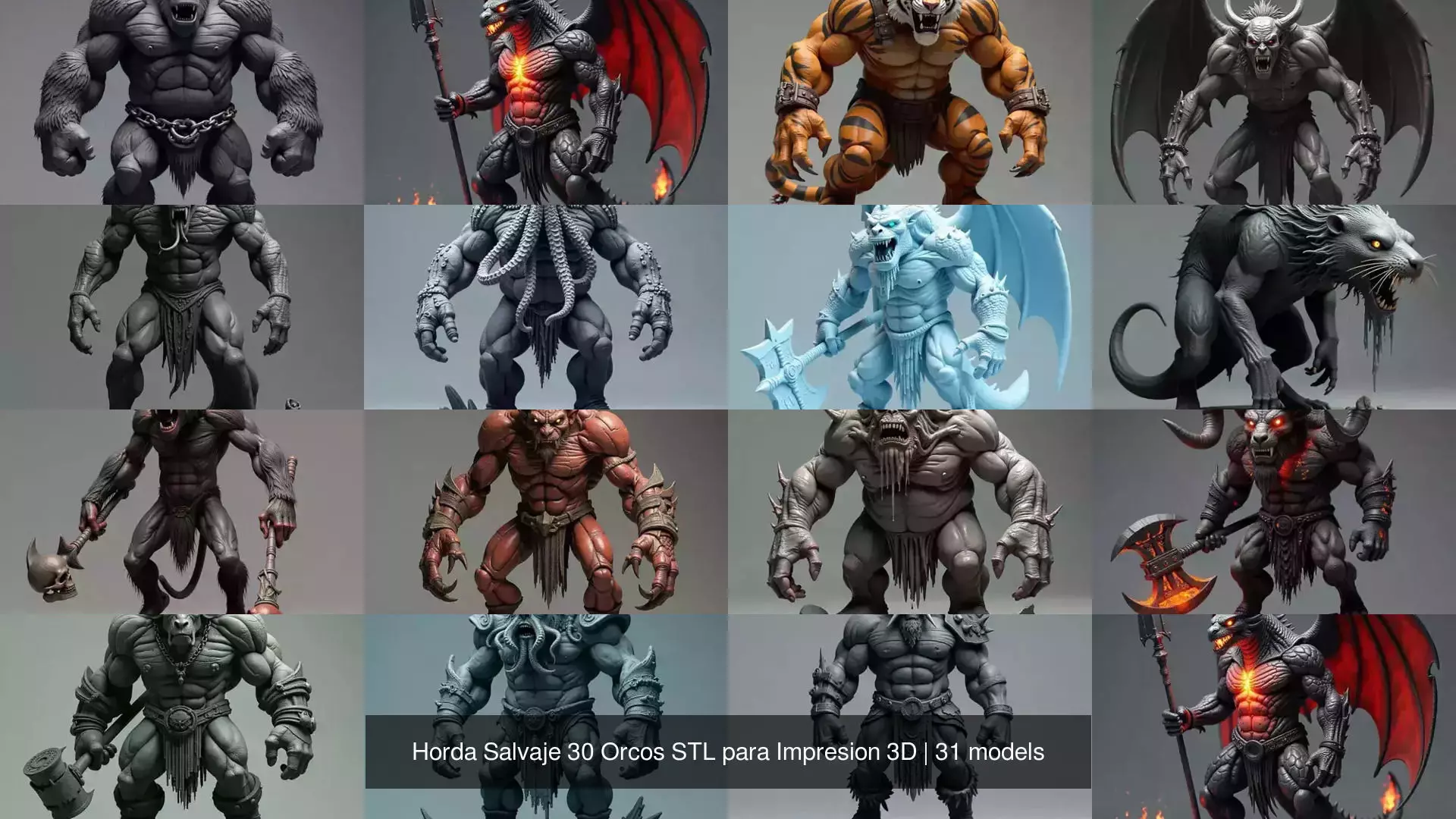 Horda Salvaje 30 Orcos STL para Impresion 3D 3D Model Collection_2