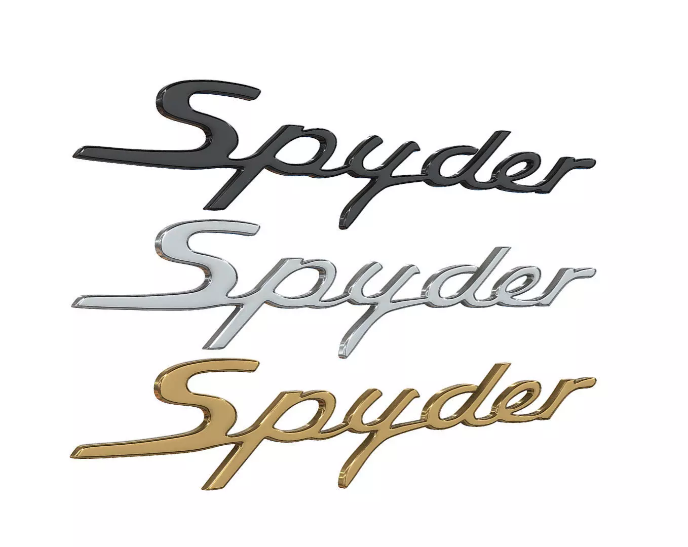 Spyder nameplate Porsche 3D print model