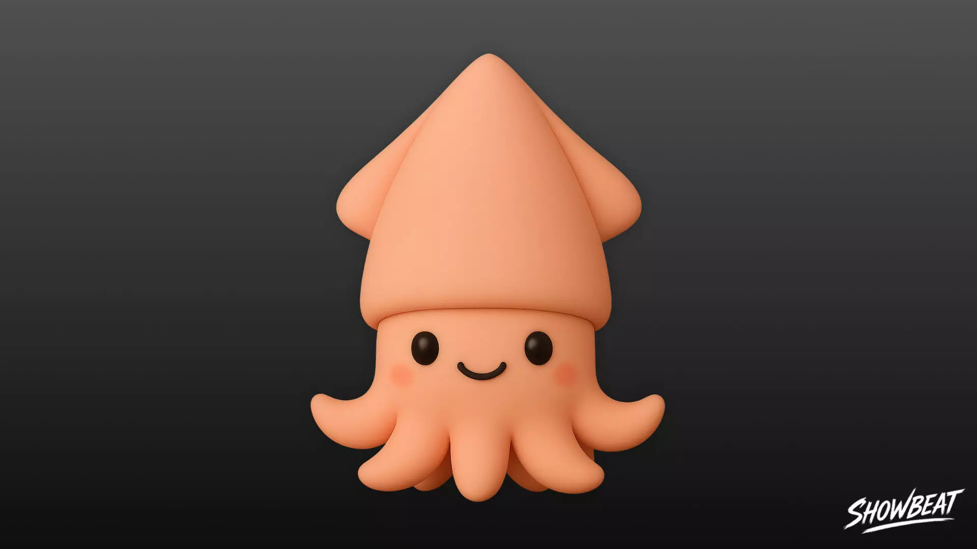 Cartoon Plush Squid Low-poly 3D model